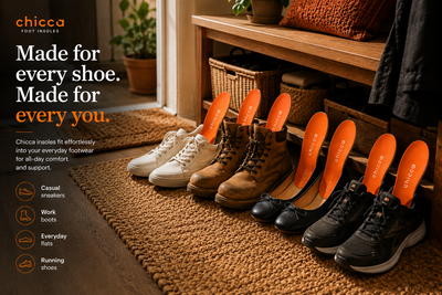 Chicca Everyday Massage Insoles | Arch Support for Work, Walking & All-Day Comfort